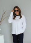 Beyaz Uzun Kol Tshirt