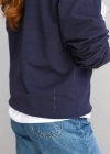 Lacivert Bisiklet Yaka Sweatshirt