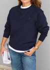 Lacivert Bisiklet Yaka Sweatshirt