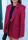 Bordo Astarlı Süet Blazer Ceket