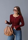 Bordo Ön Çıtçıt Detay Body