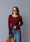 Bordo Ön Çıtçıt Detay Body