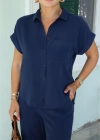 Cep Detay Gömlek Pantolon Takım