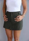 Çizgili Cep Detay Şort Etek