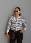 Çizgili Triko Hırka