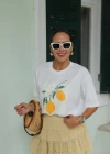 Ekru Baskılı Tshirt