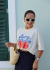 Ekru Baskılı Tshirt