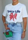 Ekru Baskılı Tshirt