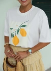 Ekru Baskılı Tshirt