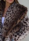 Ekru Leopar Desen Kürk