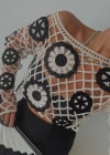 Ekru Motif Desen Triko