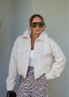 Ekru Oversize Gabardin Ceket