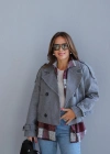 Gri Kısa Kaşe Ceket