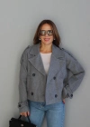 Gri Kısa Kaşe Ceket