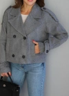Gri Kısa Kaşe Ceket