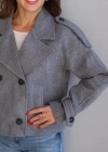 Gri Kısa Kaşe Ceket