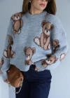 Gri Teddy Desen Kazak