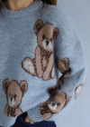 Gri Teddy Desen Kazak