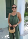HAKİ Yaka Fırfır Detay Tulum