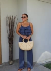 İNDİGO Fırfırlı Crop Pantolon Takım