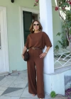 KAHVE Bluz Pantolon Takım