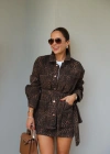 KAHVE Leopar Ceket