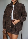 KAHVE Leopar Ceket