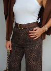 KAHVE Leopar Pantolon