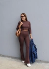 Kahverengi Basic Body Pantolon Takım