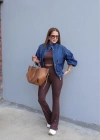 Kahverengi Basic Body Pantolon Takım