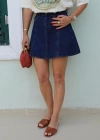 Lacivert Çan Model Mini Etek