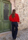 Lacivert Cep Zincir Detay Jean Pantolon