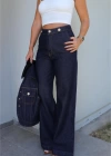 Lacivert Gold Düğme Detay Jean Pantolon