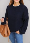 Lacivert Oversize Kazak