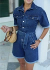Lacivert Şortlu Jean Tulum