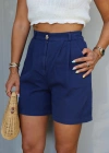Lacivert Gabardin Şort