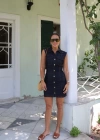 Lacivert Yanları Drape Detay Jean Elbise