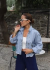 MAVİ Bel İp Detay Oversize Jean Ceket