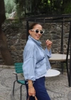 MAVİ Bel İp Detay Oversize Jean Ceket