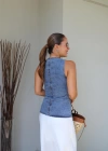 MAVİ Taşlamalı Denim Yelek