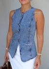 MAVİ Taşlamalı Denim Yelek