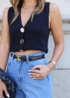 Mavi Yüksek Bel Mom Jean