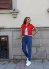 Mavi Yüksek Bel Mom Jean Pantolon