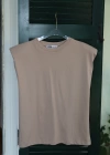 NUDE Vatkalı Kolsuz Tshirt