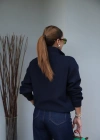 Ön Fermuar Detay Sweatshirt