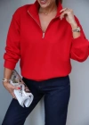 Ön Fermuar Detay Sweatshirt