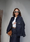 Oversize Cep Detay Denim Ceket