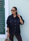 Oversize Cep Detay Denim Ceket