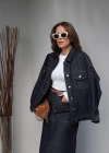 Oversize Cep Detay Denim Ceket