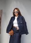 Oversize Cep Detay Denim Ceket